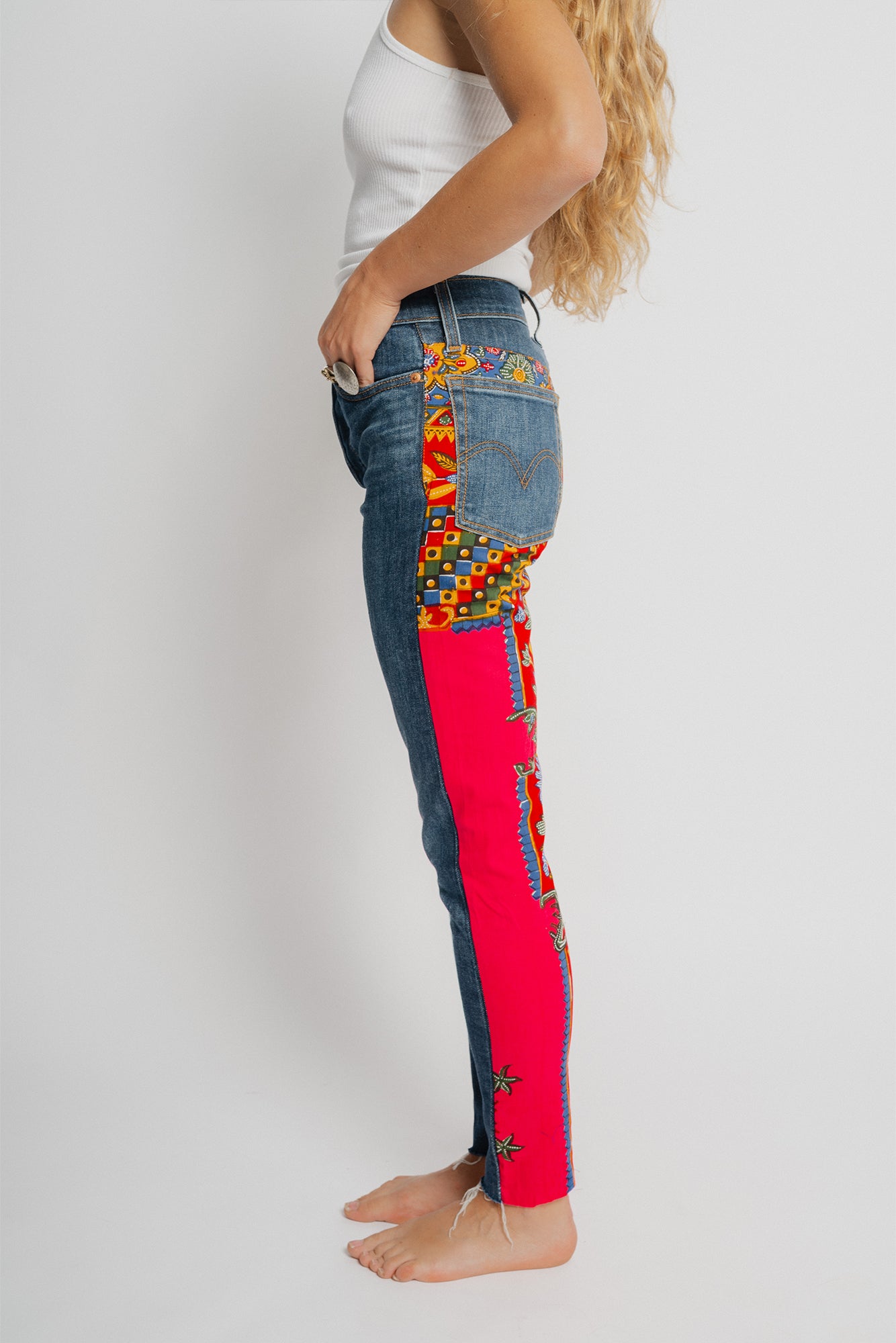 Embroidered Fuchsia Textile