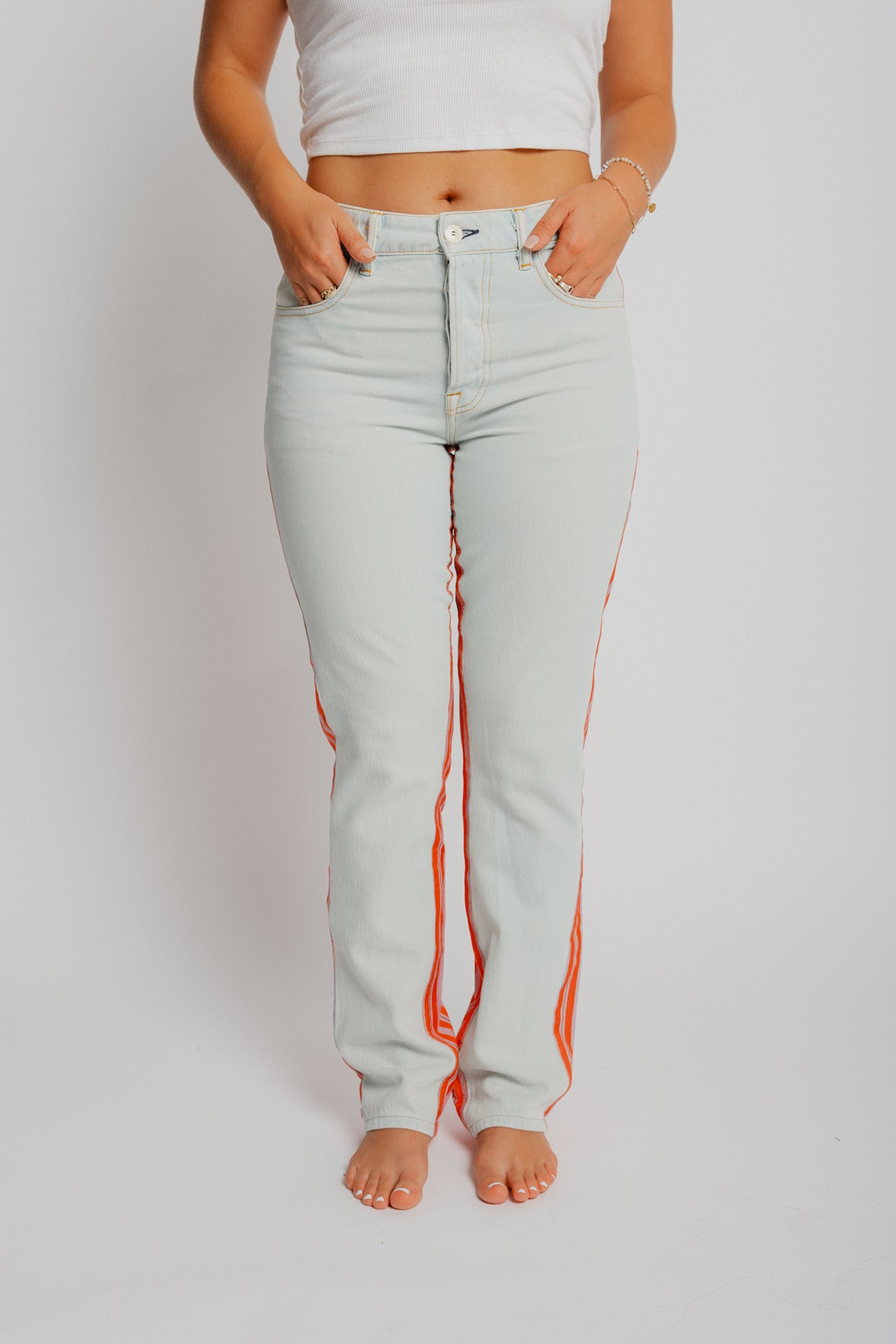 Orange & White Stripe