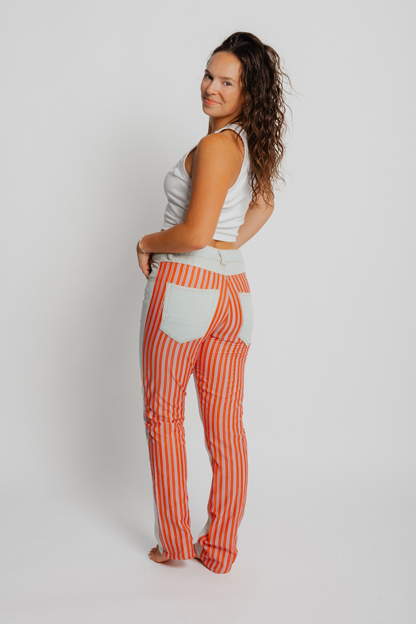 Orange & White Stripe