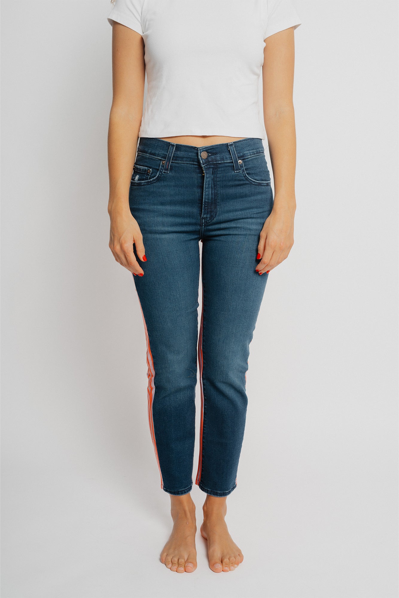 Orange & White Silk Stripe