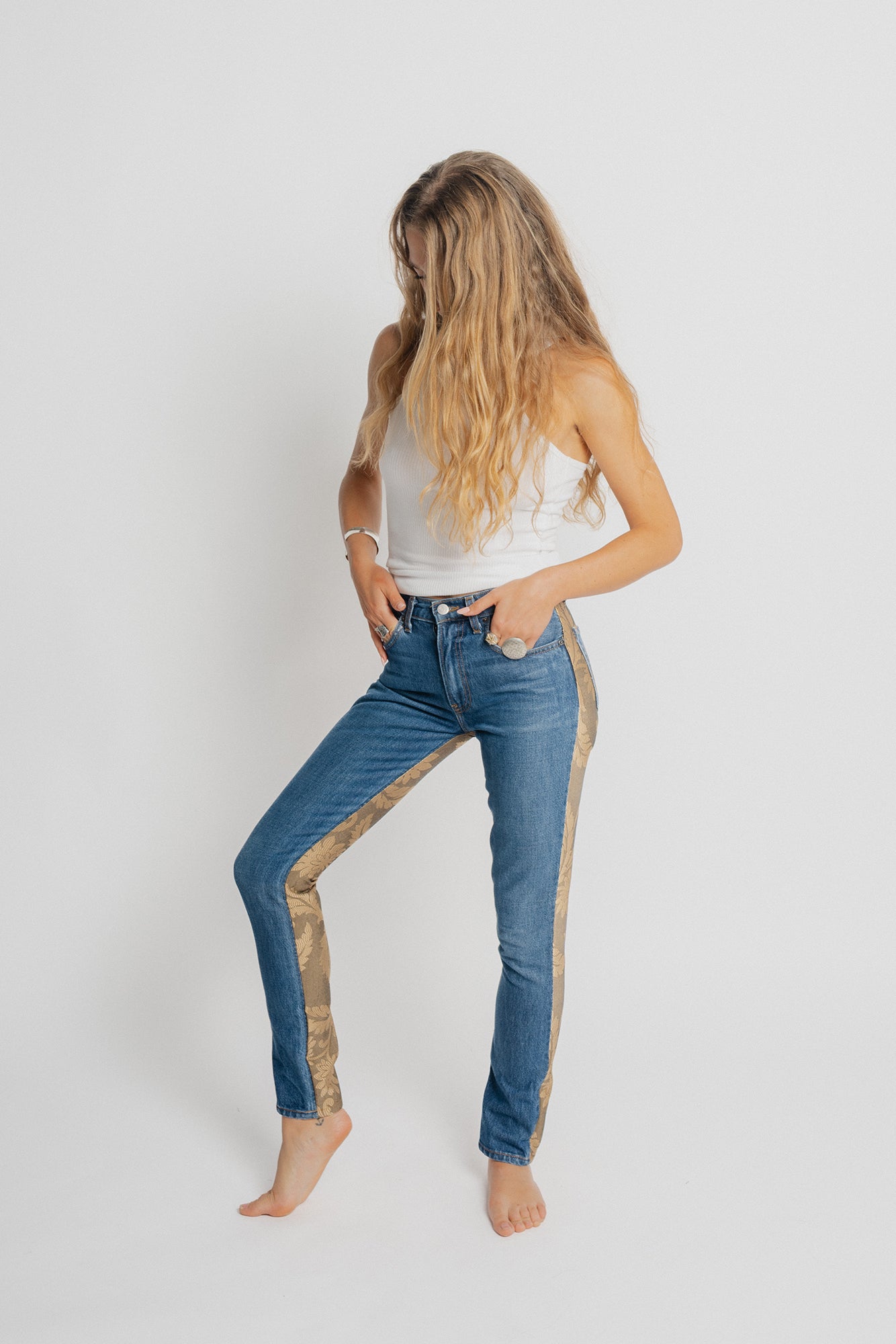 Beige Damask Jacquard